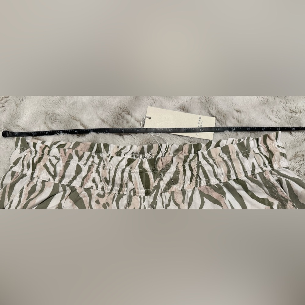 Calypso St. Barth High Waist Zebra Print Shorts - Green and Cream - Picture 5 of 11